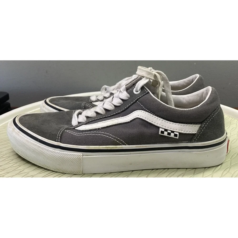 Vans Old Skool Pewter Grey Pop Cush‎ Shoes Skateboard Sneakers Men 8.5/Women 10